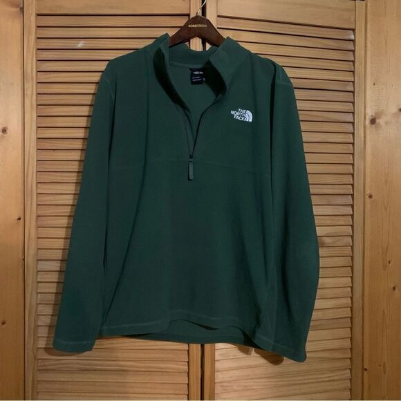 The North Face 1/4 Zip Green Fleece Medium - Picture 1 of 5